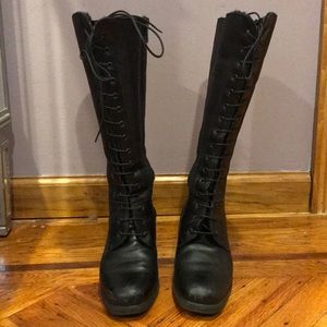 Tall lace up combat boot